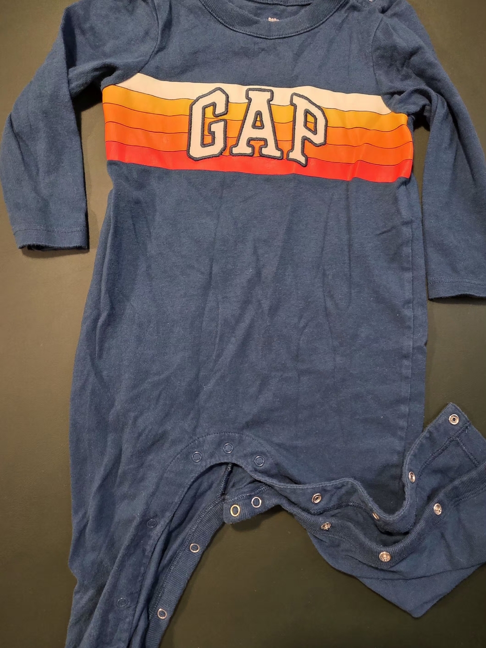 GAP Navy One-Piece with Orange & Red Stripe